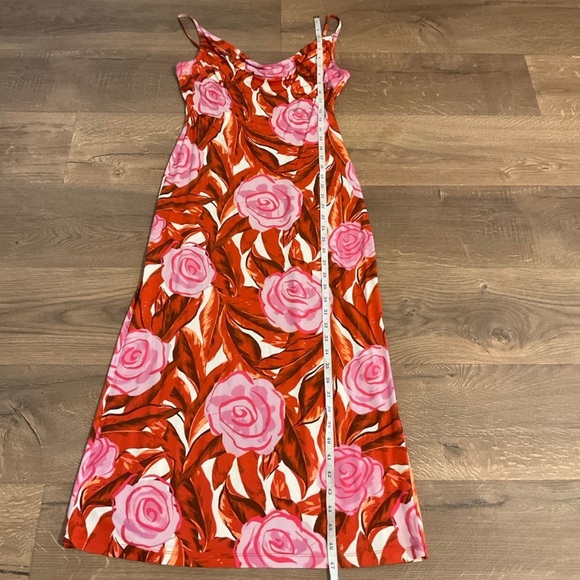 Diane Von Furstenberg Alik spaghetti strap rose print midi dress, S - Picture 9 of 11